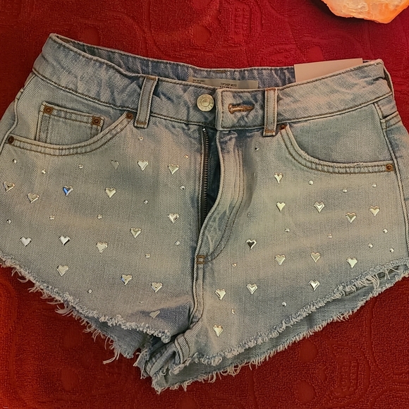 Topshop 💕heart-studded shorts NWT - Picture 2 of 9